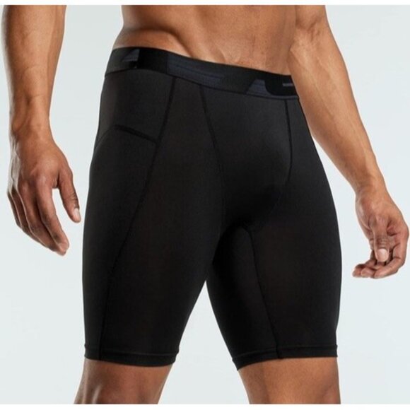 TSLA Men's Athletic Compression Shorts Performance Active Cool Dry Black Size XL - Picture 5 of 8